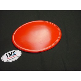 Red oval front plate, matte