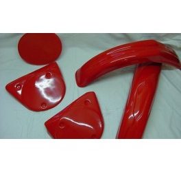 Zijschildset 1976 rood, glans